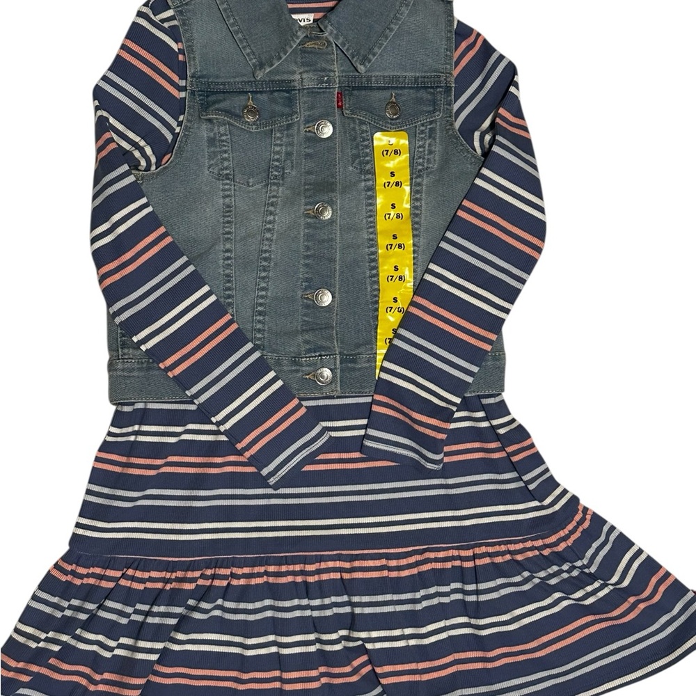 Levi's Denim Vest with Striped Top